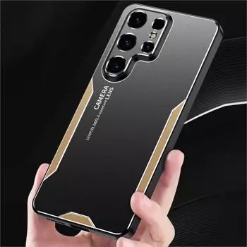 Для Samsung Galaxy S23 Ultra чехол металлический алюминиевый защитный объектив морозостойкий металл + чехол из ТПУ For Samsung S23Ultra синий