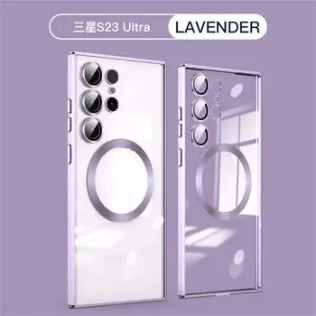 Для Samsung Galaxy S23 Ultra Plus чехол Magsafe с прозрачным покрытием, мягкий силиконовый магнитный противоударный чехол с беспроводной зарядкой for Galaxy S23