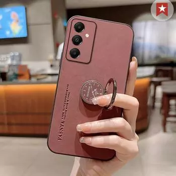 Для Samsung Galaxy S24 FE 5G Чехол Кожаный противоударный чехол для телефона Samsung Galaxy S24 Ultra S23 Plus S22 S21 S20 Автомобильный магнитный кольцевой держатель Задняя крышка Samsung S24 FE 5G серый