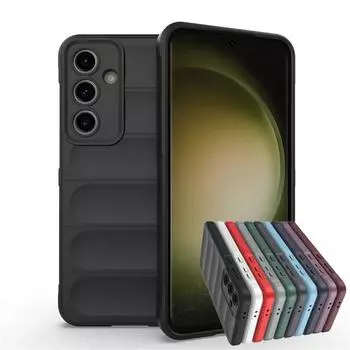 Для Samsung Galaxy S24 FE 5G Чехол Samsung S20 S21 S22 S23 S24 FE Чехол Противоударный резиновый силиконовый защитный бампер для S24 FE For S24 FE чёрный