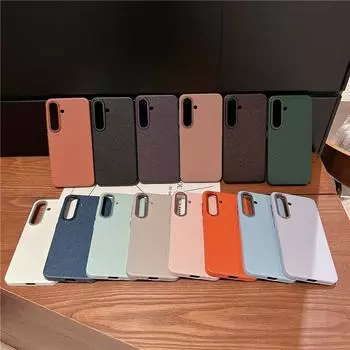 Для Samsung Galaxy S24 Plus сверхпрочный металлический большой объектив с отверстием в рамке из личи, защитный чехол для ПК с защитой от отпечатков пальцев, задняя крышка-оболочка S24 оранжевый