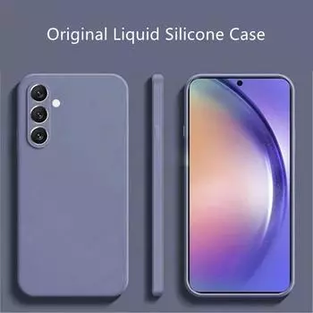 Для Samsung Galaxy S24 Plus Жидкий силиконовый чехол Samsung S24 Plus Чехол Funda Coque Мягкий чехол TPU для задней панели Galaxy S24 Plus For S24 чёрный