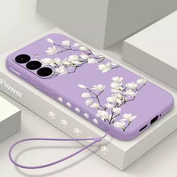 Для Samsung Galaxy S25 Ultra S24 Fe S23 S22 Plus S21 A56 A55 A36 A16 A05 A52 A54 A34 A35 A15 5g тонкий цветочный окрашенный противоударный TPU гибридный чехол Samsung A53 5G бежевый