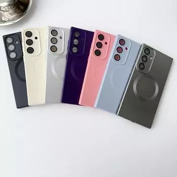 Для Samsung Galaxy S24 S22 Ultra S23 S21 S20 Fe Беспроводная зарядка Магнитный противоударный простой мягкий квадратный чехол из ТПУ Samsung S24 Ultra чёрный