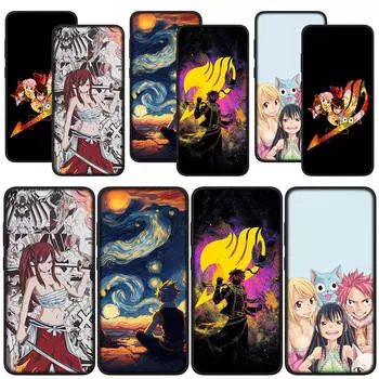 для Samsung Galaxy S24 S23 iPhone 15 14 Xiaomi Redmi Note 13 12 11 Pro Max X 8 7 9 10 XR A05 OPPO A15 Huawei чехол для телефона Fairy Tail аниме чехол for Redmi Note 8T болюс