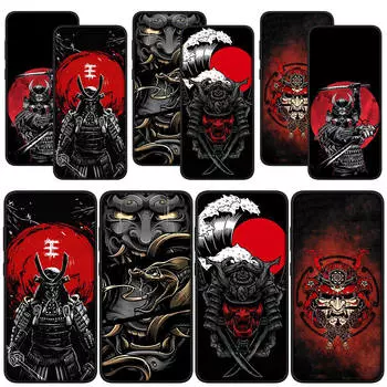 для Samsung Galaxy S24 S23 iPhone 15 14 Xiaomi Redmi Note 13 12 11 Pro Max X 8 7 9 10 XR OPPO A15 Huawei чехол для телефона Япония самурай скелет череп ниндзя for Redmi Note 13 Pro 5G аэро