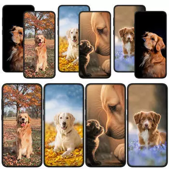 для Samsung Galaxy S24 S23 iPhone 15 14 Xiaomi Redmi Note 13 12 11 Pro Max X 8 7 9 10 XR OPPO A15 Huawei чехол для телефона золотистый ретривер собака чехол