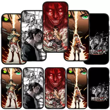 для Samsung Galaxy S24 S23 iPhone 15 14 Xiaomi Redmi Note 13 12 11 8 Plus 10 9 Pro Max X XR Чехол для телефона Eren Jaeger Attack on Titan Levi OPPO Huawei
