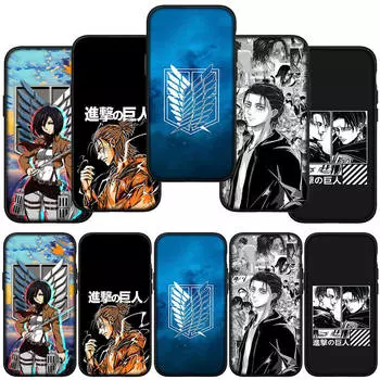 для Samsung Galaxy S24 S23 iPhone 15 14 Xiaomi Redmi Note 13 12 11 8 Plus 10 9 Pro Max X XR Чехол Lovely Attack on Titan Eren Jaeger Levi OPPO Huawei
