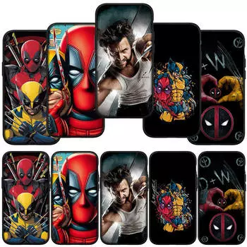 для Samsung Galaxy S24 S23 iPhone 15 14 Xiaomi Redmi Note 13 12 11 8 Plus 10 9 Pro Max X XR Чехол для телефона Обои Дэдпул Marvel Росомаха OPPO Huawei