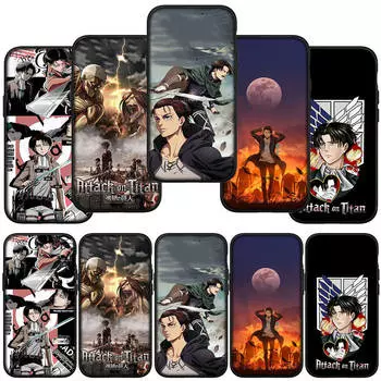 для Samsung Galaxy S24 S23 iPhone 15 14 Xiaomi Redmi Note 13 12 11 8 Plus 10 9 Pro Max X XR Чехол Attack on Titan Eren Jaeger Levi OPPO Huawei Чехол