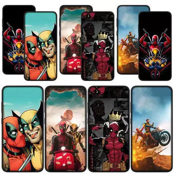 для Samsung Galaxy S24 S23 iPhone 15 14 Xiaomi Redmi Note 13 12 11 Pro Max X 8 7 9 10 XR OPPO A15 Huawei чехол для телефона Росомаха мультфильм Дэдпул чехол