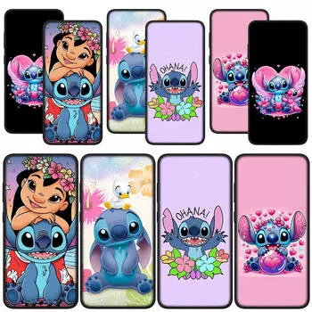 для Samsung Galaxy S24 S23 iPhone 15 14 Xiaomi Redmi Note 13 12 11 Pro Max X 8 7 9 10 XR OPPO A15 Huawei чехол для телефона милый мультяшный стежок черный чехол