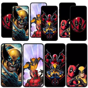 для Samsung Galaxy S24 S23 iPhone 15 14 Xiaomi Redmi Note 13 12 11 Pro Max X 8 7 9 10 XR OPPO A15 Huawei чехол для телефона комиксы Росомаха Дэдпул чехол