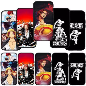 для Samsung Galaxy S24 S23 iPhone 15 14 Xiaomi Redmi Note 13 12 11 Plus 10 9 Pro Max X XR чехол для телефона Red Hair Shanks Luffy One Piece OPPO Huawei Cover for Xiaomi Poco F3 аэро