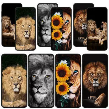 для Samsung Galaxy S24 S23 iPhone 15 14 Xiaomi Redmi Note 13 12 11 Pro Max X 8 7 Plus 9 10 XR OPPO Huawei чехол для телефона Обои Lion Art Animal Cover for Redmi Note 10 5G ceil