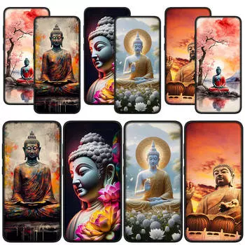 для Samsung Galaxy S24 S23 iPhone 15 14 Xiaomi Redmi Note 13 12 11 Pro Max X 8 7 Plus 9 10 XR OPPO Huawei чехол для телефона с изображением Будды for Redmi Note 10 5G аэро