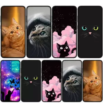 для Samsung Galaxy S24 S23 iPhone 15 14 Xiaomi Redmi Note 13 12 11 8 Plus 10 9 Pro Max X XR чехол для телефона Cartoon Cat Meow Lovely OPPO Huawei Cover for Redmi Note 11 Pro экрю