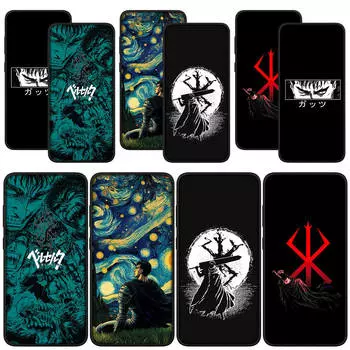 для Samsung Galaxy S24 S23 iPhone 15 14 Xiaomi Redmi Note 13 12 11 Pro Max X 8 7 9 10 XR A05 OPPO A15 Huawei чехол для телефона Comics Berserk Guts Cover for Redmi Note 12 5G аэро