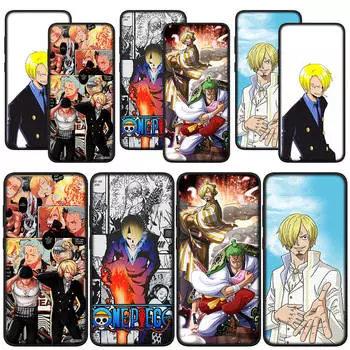 для Samsung Galaxy S24 S23 iPhone 15 14 Xiaomi Redmi Note 13 12 11 Pro Max X 8 9 10 XR OPPO A15 Huawei чехол для телефона мультфильм Санджи Луффи One Piece Cover for Redmi Note 11S 5G аэро