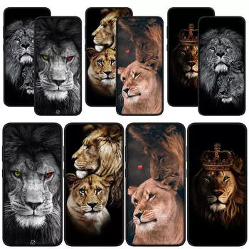 для Samsung Galaxy S24 S23 iPhone 16 15 14 Xiaomi Redmi Note 13 12 11 Pro Max X 8 9 10 XR A05 A06 A16 13COPPO A15 Huawei чехол для телефона Lion Animal Cover for Samsung Galaxy A23 ceil