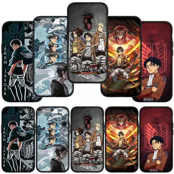 для Samsung Galaxy S24 S23 iPhone 16 15 14 Xiaomi Redmi Note 13 12 11 10 8 Plus 9 Pro Max X XR Чехол Attack on Titan Eren Jaeger Levi OPPO Huawei Чехол for Redmi Note 10S аэро