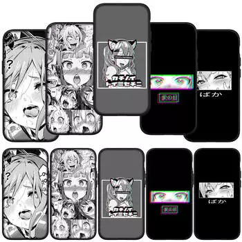 для Samsung Galaxy S24 S23 iPhone 16 15 14 Xiaomi Redmi Note 13 12 11 10 8 Plus 9 Pro Max X XR чехол Ahegao Harajuku Anime Girl Waifu OPPO Huawei чехол for Samsung Galaxy A12 ceil