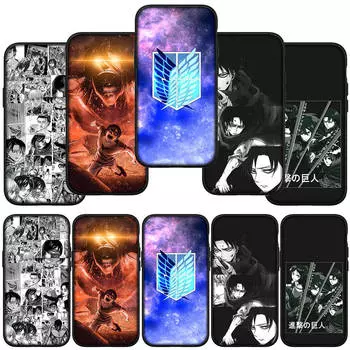 для Samsung Galaxy S24 S23 iPhone 16 15 14 Xiaomi Redmi Note 13 12 11 Plus 9 Pro Max X XR Чехол Обои Атака титанов Эрен Йегер Леви OPPO Huawei for iPhone 16 Pro Max олений