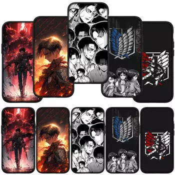 для Samsung Galaxy S24 S23 iPhone 16 15 14 Xiaomi Redmi Note 13 12 11 10 8 Plus 9 Pro Max X XR Чехол для телефона Levi Eren Jaeger Attack on Titan OPPO Huawei for Redmi 9C аэро