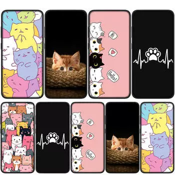 для Samsung Galaxy S24 S23 iPhone 16 15 14 Xiaomi Redmi Note 13 12 11 10 Plus Pro Max X XR чехол для телефона комиксы кот мяу прекрасный мультфильм OPPO Huawei чехол for Samsung Galaxy A06 болюс