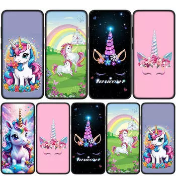 для Samsung Galaxy S24 S23 iPhone 16 15 14 Xiaomi Redmi Note 13 12 11 10 8 Plus 9 Pro Max X XR A06 Чехол для телефона Comics Unicornl Horse OPPO Huawei Cover for Samsung Galaxy A32 4G аэро