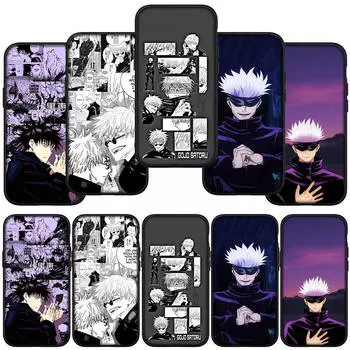 для Samsung Galaxy S24 S23 iPhone 16 15 14 Xiaomi Redmi Note 13 12 11 10 Plus 9 Pro Max X XR чехол для телефона Jujutsu Kaisen Gojo Satoru Cartoon OPPO Huawei for Samsung Galaxy A12 аэро