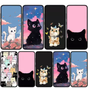 для Samsung Galaxy S24 S23 iPhone 16 15 14 Xiaomi Redmi Note 13 12 11 10 8 Plus 9 Pro Max X XR чехол для телефона аниме кот мяу прекрасный милый OPPO Huawei чехол for Samsung Galaxy S20 Plus аэро