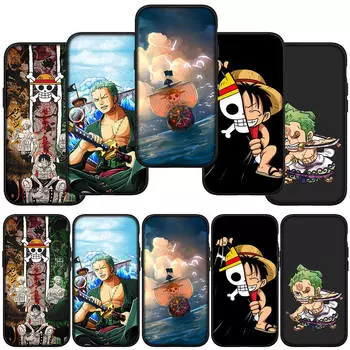 для Samsung Galaxy S24 S23 iPhone 16 15 14 Xiaomi Redmi Note 13 12 11 10Plus 9 Pro Max X XR чехол для телефона Roronoa Zoro Luffy One Piece OPPO Huawei Cover for Samsung Galaxy S21 Plus аэро