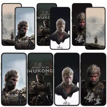 для Samsung Galaxy S24 S23 iPhone 16 15 14 Xiaomi Redmi Note 13 12 11 Pro Max X 8 9 10 XR OPPO A15 Huawei чехол для телефона черный миф обои Wukong чехол for Redmi 9T аэро