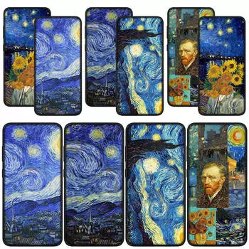 для Samsung Galaxy S24 S23 iPhone 16 15 14 Xiaomi Redmi Note 13 12 11 Pro Max X 9 10 XR A05 OPPO A15 Huawei чехол для телефона Starry Night Van Gogh Art Cover for Redmi Note 10 Pro ceil