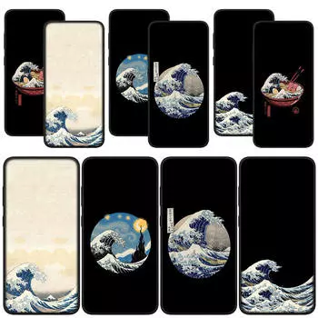 для Samsung Galaxy S24 S23 iPhone 16 15 14 Xiaomi Redmi Note 13 12 11 Pro Max X 8 9 10 XR OPPO A15 Huawei чехол для телефона The Great Wave of Kanagawa Cover for iPhone 12 Pro аэро