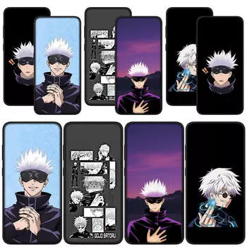 для Samsung Galaxy S24 S23 iPhone 16 15 14 Xiaomi Redmi Note 13 12 11 Pro Max X 9 10 XR OPPO A15 Huawei чехол для телефона мультфильм дзюдзюцу кайсен годзё сатору for Redmi 10 экрю