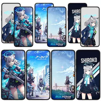 для Samsung Galaxy S24 S23 iPhone 16 15 14 Xiaomi Redmi Note 13 12 11 Pro Max X 8 9 10 XR A05 OPPO Huawei чехол для телефона комиксы Shiroko Blue Archive Cover for Redmi Note 11S 4G олений