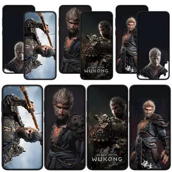 для Samsung Galaxy S24 S23 iPhone 16 15 14 Xiaomi Redmi Note 13 12 11 Pro Max X 8 9 10 XR OPPO A15 Huawei чехол для телефона обои черный миф Wukong чехол for Huawei Nova 3 ceil
