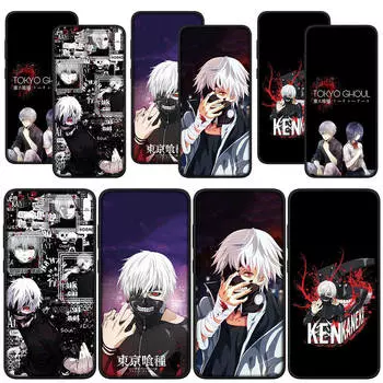 для Samsung Galaxy S24 S23 iPhone 16 15 14 Xiaomi Redmi Note 13 12 11 Pro Max X 9 10 XR A05 OPPO A15 Huawei чехол для телефона мультфильм Токийский Гуль Кен Канеки for Samsung Galaxy S21 Plus экрю
