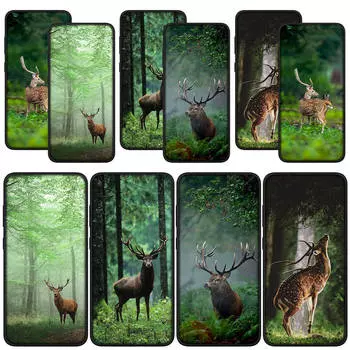 для Samsung Galaxy S24 S23 iPhone 16 15 14 Xiaomi Redmi Note 13 12 11 Pro Max X 8 9 10 XR A05 OPPO A15 Huawei чехол для телефона Art Deer Hunting buck Cover for Xiaomi Poco M6 4G экрю