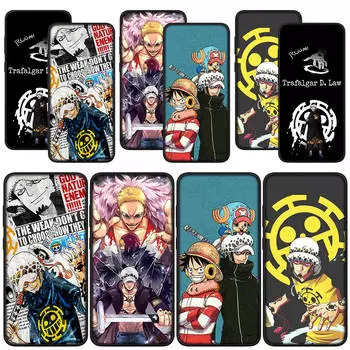 для Samsung Galaxy S24 S23 iPhone 16 15 14 Xiaomi Redmi Note 13 12 11 Pro Max X 8 9 10 XR A05 A16 OPPO Huawei чехол для телефона Trafalgar Law Luffy One Piece for iPhone 13 экрю