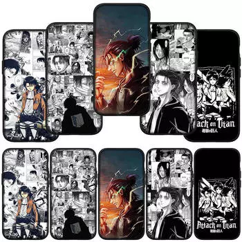 для Samsung Galaxy S24 S23 iPhone 16 15 14 Xiaomi Redmi Note 13 12 11 10 8 Plus 9 Pro Max X XR Чехол для телефона Levi Attack on Titan Eren Jaeger OPPO Huawei for iPhone 11 экрю