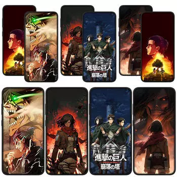 для Samsung Galaxy S24 S23 iPhone 16 15 14 Xiaomi Redmi Note 13 12 11 Pro Max X 8 9 10 XR OPPO A15 Huawei Чехол Comics Levi Attack on titan Eren Jaeger for Samsung Galaxy S24 болюс