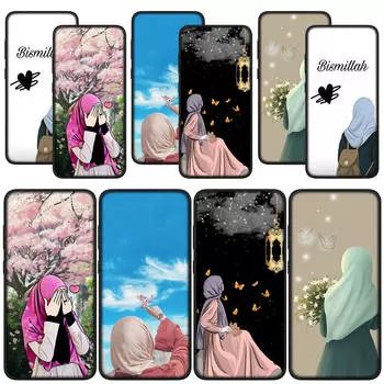 для Samsung Galaxy S24 S23 iPhone 16 15 14 Xiaomi Redmi Note 13 12 11 Pro Max X 8 9 10 XR OPPO Huawei чехол для телефона женский арабский исламский мусульманский мусульманка for OPPO A40 4G аэро
