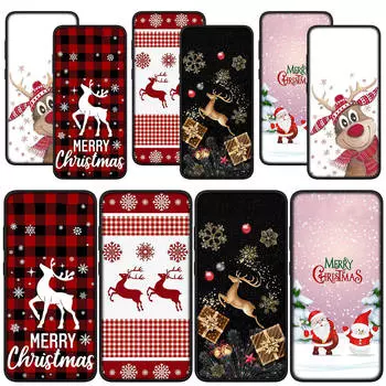 для Samsung Galaxy S24 S23 iPhone 16 15 14 Xiaomi Redmi Note 13 12 11 Pro Max X 8 9 10 XR OPPO Huawei чехол для телефона Снежинка Рождественская елка Олень for Xiaomi Poco X3 Pro олений