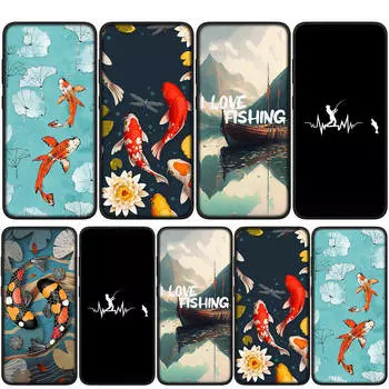 для Samsung Galaxy S24 S23 iPhone 16 15 14 Xiaomi Redmi Note 13 12 11 Plus 9 Pro Max X XR Чехол для телефона Fishing Fly Trout Rod Fish Carp OPPO Huawei Cover for Redmi 9C аэро