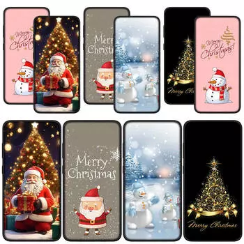 для Samsung Galaxy S24 S23 iPhone 16 15 14 Xiaomi Redmi Note 13 12 11 Pro Max X 8 9 10 XR OPPO A15 Huawei чехол для телефона Снежный Санта-Клаус Счастливого Рождества for iPhone 14 Pro Max аэро