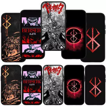 для Samsung Galaxy S24 S23 iPhone 16 15 14 Xiaomi Redmi Note 13 12 11 10 8 Plus 9 Pro Max X XR 14CЧехол для iPhone Berserk Guts Cartoon OPPO Huawei Cover for Redmi Note 13 Pro 5G олений